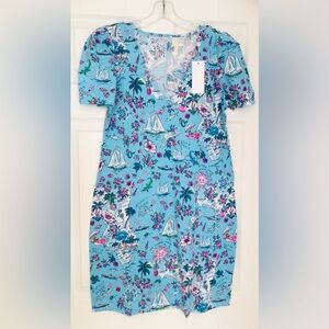Lilly Pulitzer Aleece Dress-Amalfi Blue Lillys Roadtrip-Florida- NWT In Package